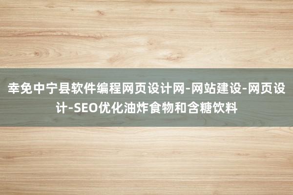 幸免中宁县软件编程网页设计网-网站建设-网页设计-SEO优化油炸食物和含糖饮料